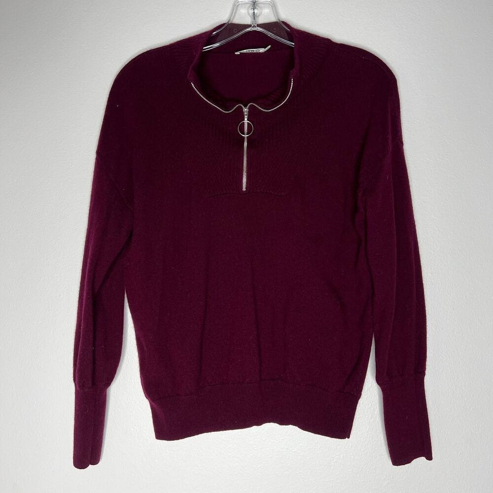 THE RESET Raspberry ¼ zip Wool Cashmere Minimalist Classic Country Club Luxury